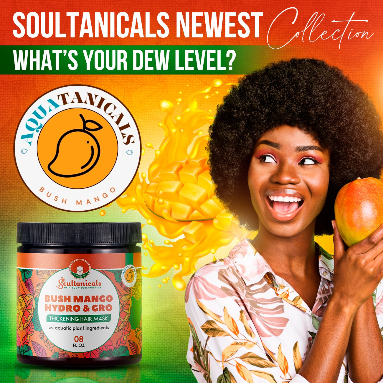 AQUATANICALS- Bush Mango, Hydro & GRO Deep Conditioner- WHOLESALE ONLY