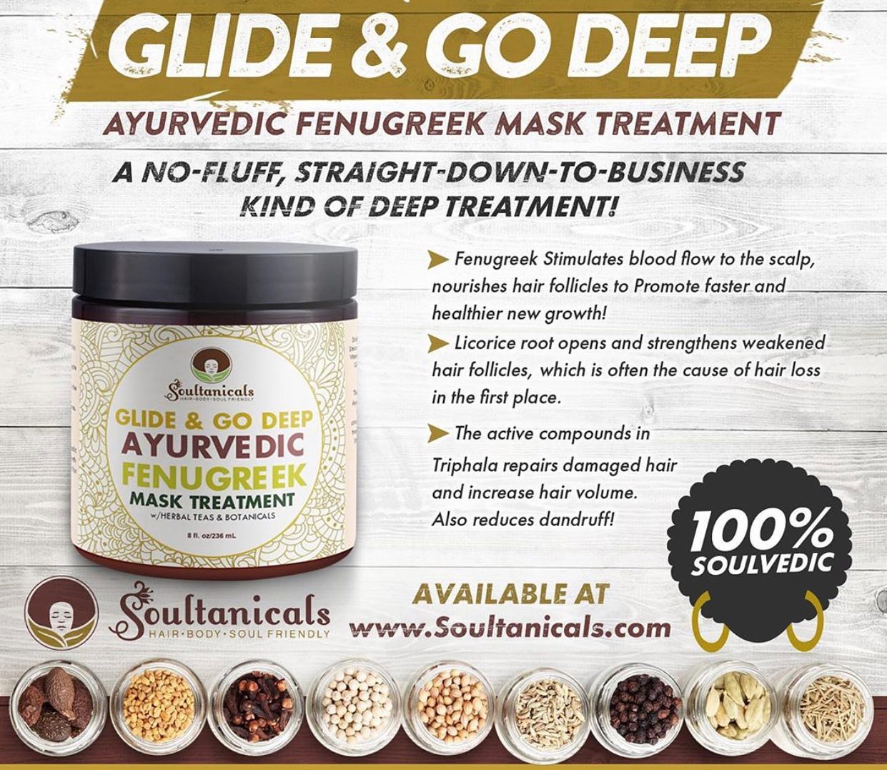 Glide & Go Deep Ayurvedic Fenugreek Mask Treatment- WHOLESALE ONLY